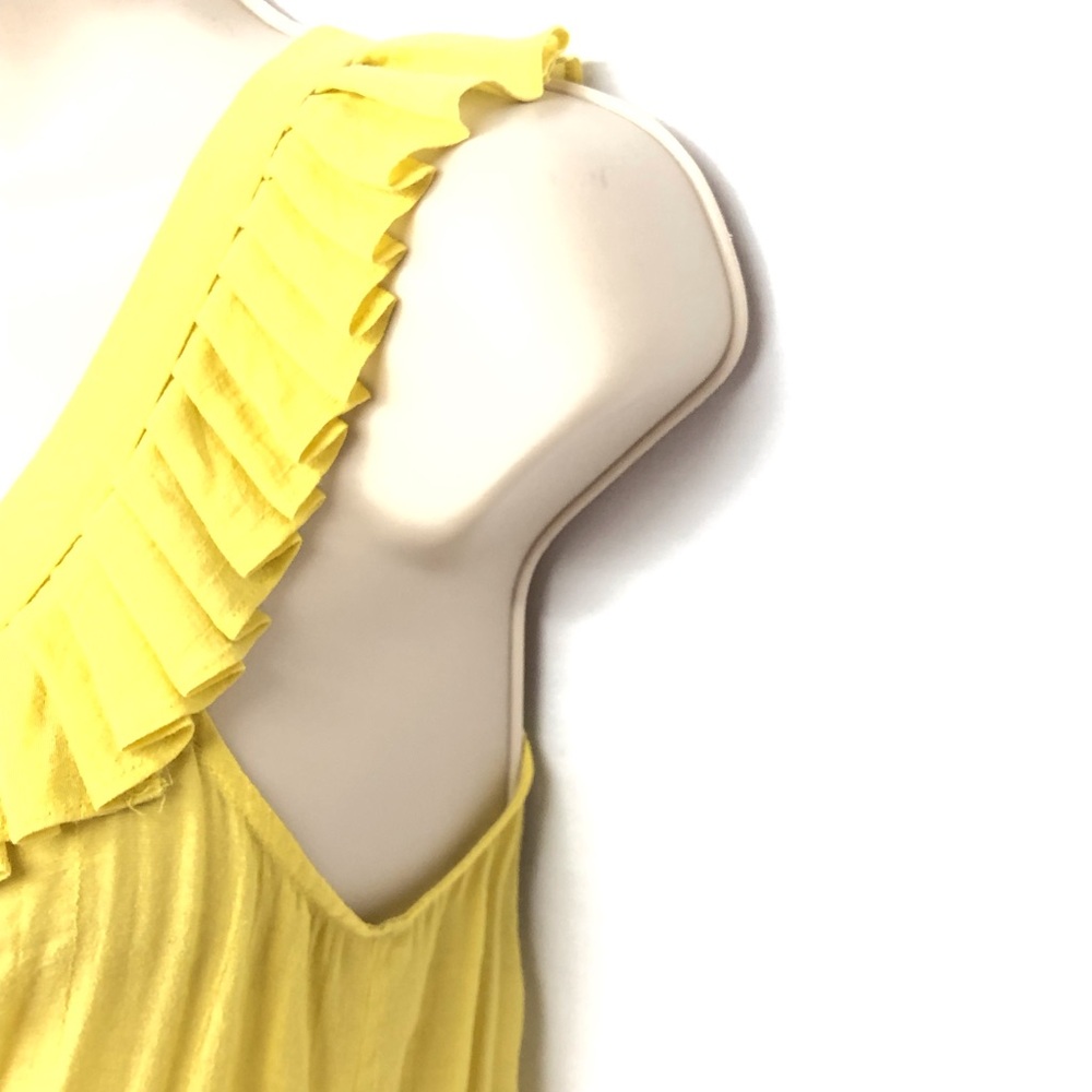 Sine Yellow Ruffle Racerback Top - Picture 6 of 16